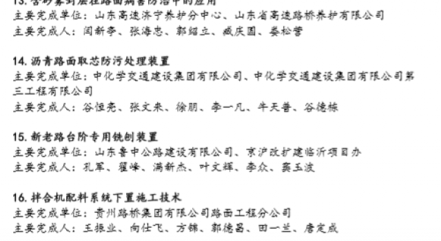 熱烈祝賀公司7項技術分別榮獲全國公路“微創新”大賽金、銀、銅獎